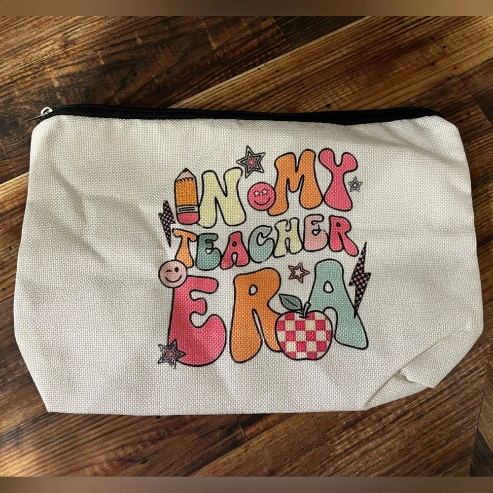 Colorful Teacher Era Canvas Pouch